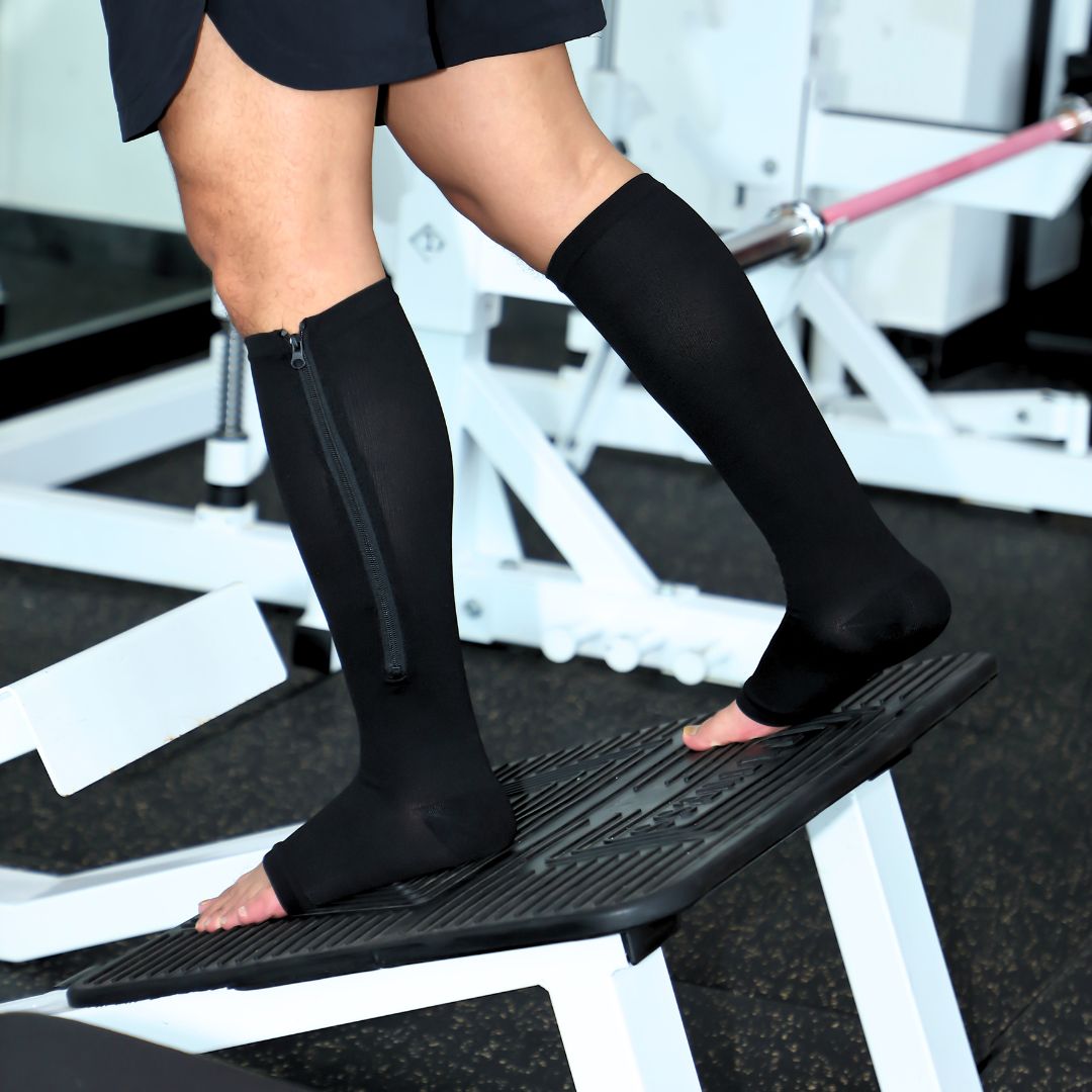 Medias de Compresión sin Puntera con Cremallera